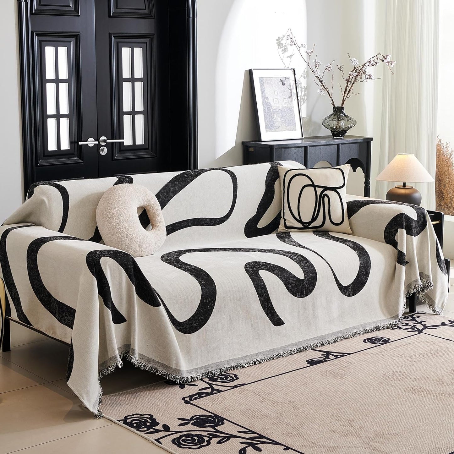 Cobertor Boho Jacquard para Sofás de 2 a 3 Cuerpos