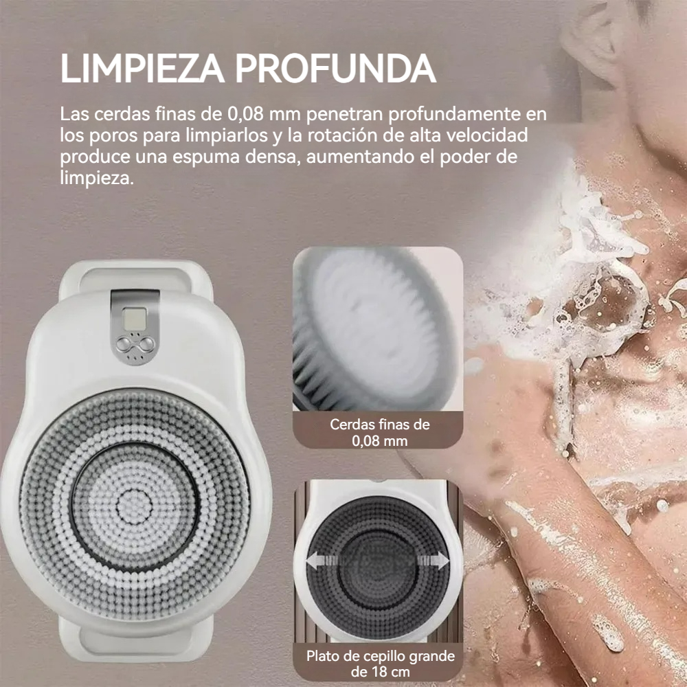 Cepillo Eléctrico Limpiador de Espalda con Cabezal Giratorio