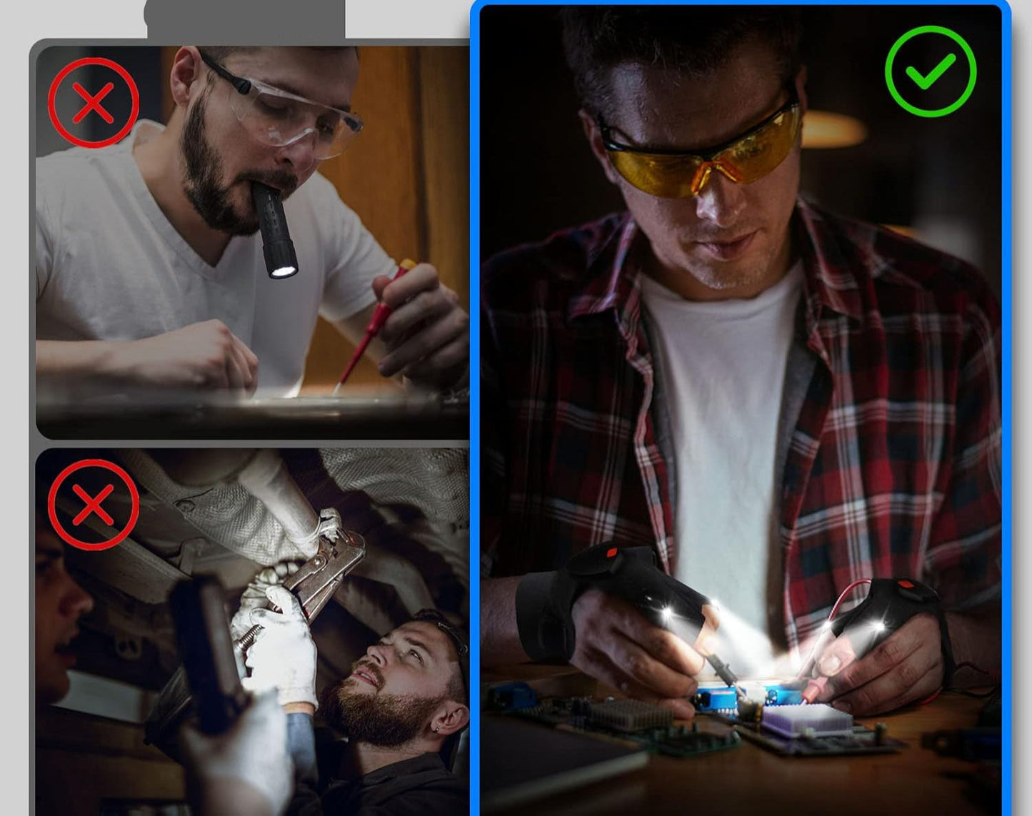 Guantes Linterna LED Recargables