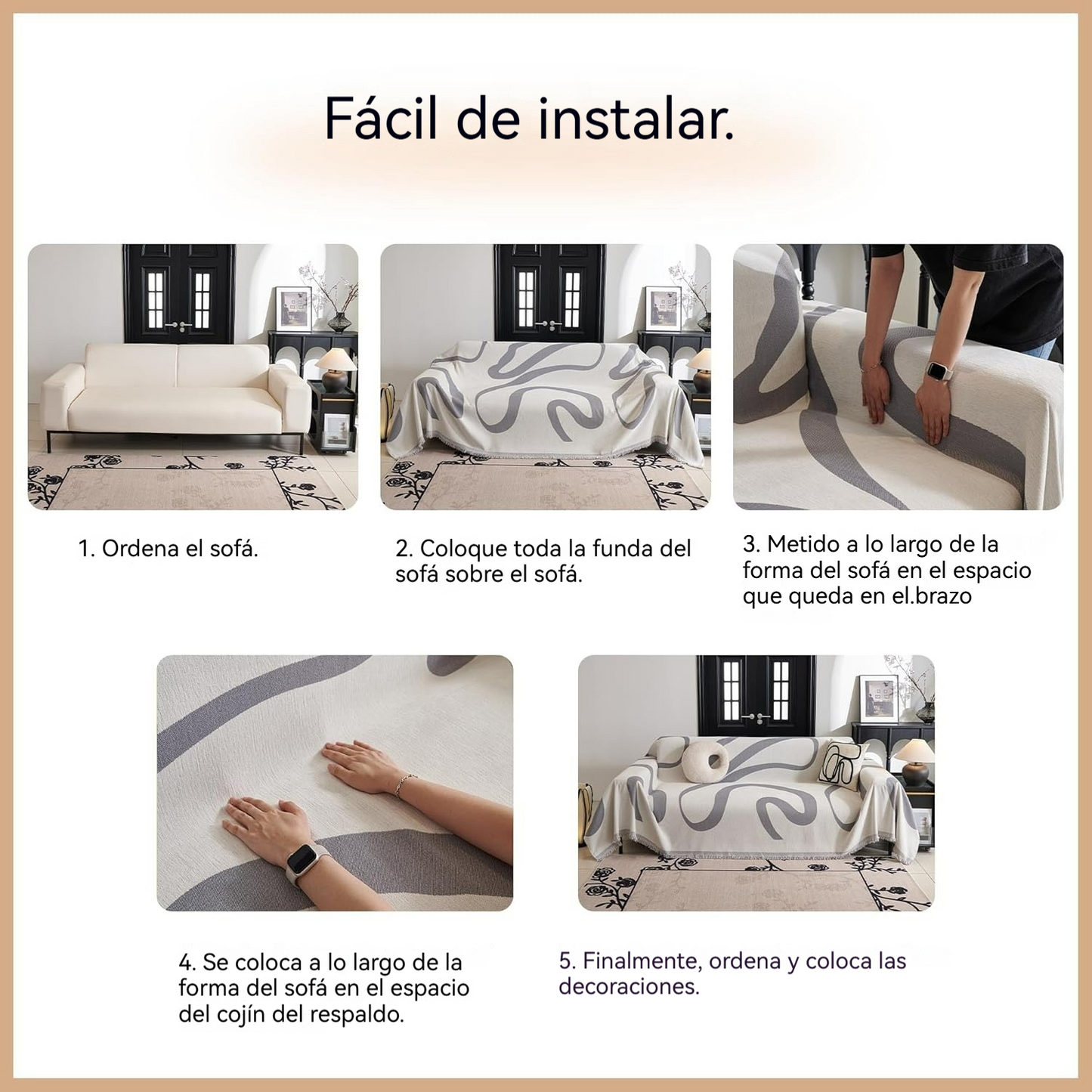 Cobertor Boho Jacquard para Sofás de 2 a 3 Cuerpos
