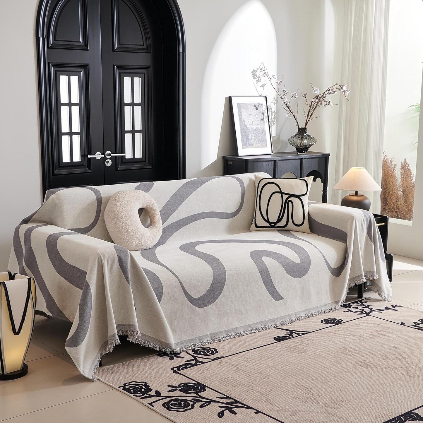 Cobertor Boho Jacquard para Sofás de 2 a 3 Cuerpos