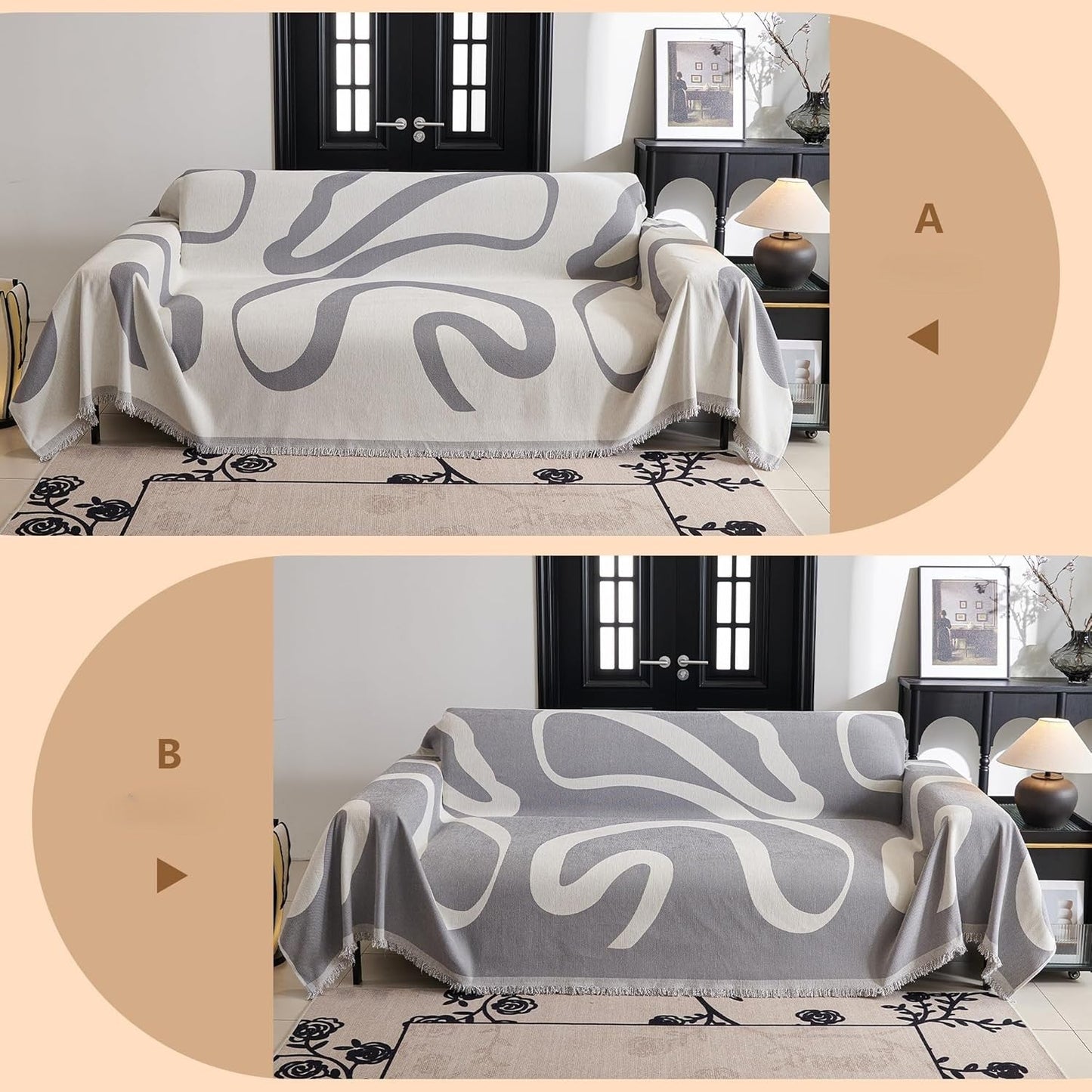 Cobertor Boho Jacquard para Sofás de 2 a 3 Cuerpos